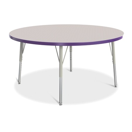 Jonti-Craft Berries Round Activity Table, 48 in. Diameter, E-height, Freckled Gray/Purple/Gray 6433JCE004